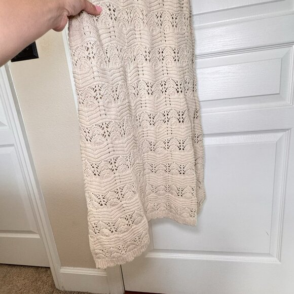 Miou Muse Abigale Crochet Maxi Dress Cream Boho Knit APIARI Size Large - Picture 5 of 11